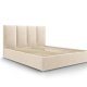 MICADONI Pyla sengeramme, med sengegavl og lameller - beige flyel (140x200)