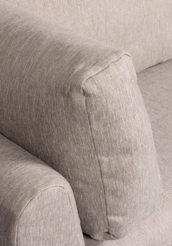 WOOOD Couple spisebnk, hjrne, hjre, m. hynder - natur meleret melange stof og sorte ben