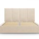 MICADONI Pyla sengeramme, med sengegavl og lameller - beige flyel (140x200)