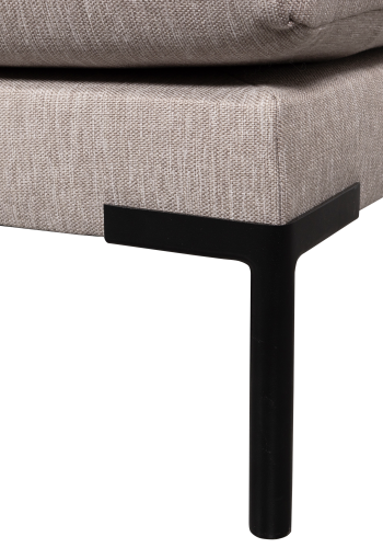 WOOOD Couple spisebnk, hjrne, hjre, m. hynder - natur meleret melange stof og sorte ben