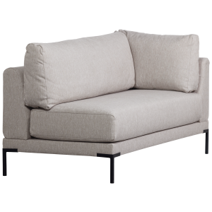 WOOOD Couple spisebnk, hjrne, venstre, m. hynder - lysegr meleret melange stof og sorte ben