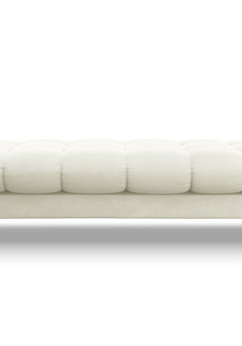 MICADONI Mamaia benk,, 2 seter, rektangulr - beige flyel og gullmetall (62x133x41)