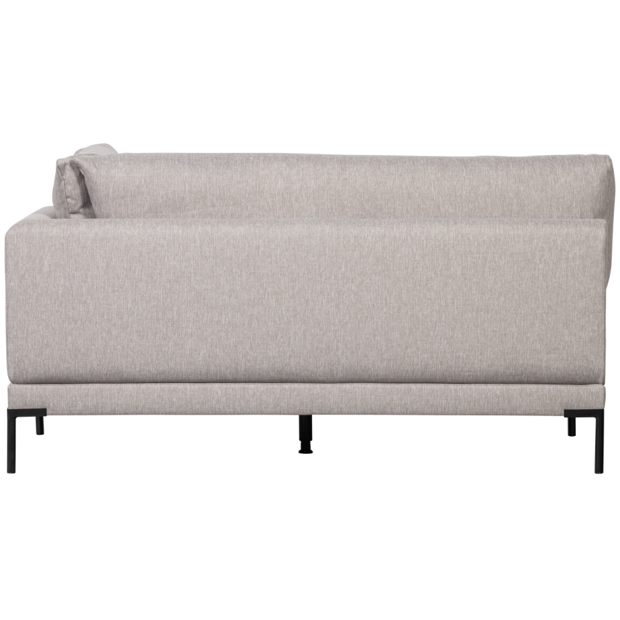 WOOOD Couple spisebnk, hjrne, venstre, m. hynder - lysegr meleret melange stof og sorte ben