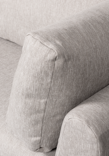 WOOOD Couple spisebnk, hjrne, venstre, m. hynder - lysegr meleret melange stof og sorte ben