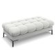 MICADONI Mamaia benk,, 2 seter, rektangulr - slv flyel og svart metall (62x133x41)