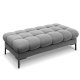 MICADONI Mamaia benk,, 2 seter, rektangulr - gr flyel og svart metall (62x133x41)