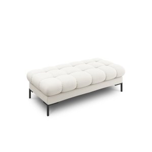 MICADONI Mamaia bnk,, 2 sten, rektangulr - beige tyg och svart metall (62x133x41)