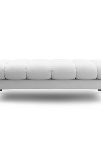 MICADONI Mamaia benk,, 2 seter, rektangulr - grtt stoff og svart metall (62x133x41)