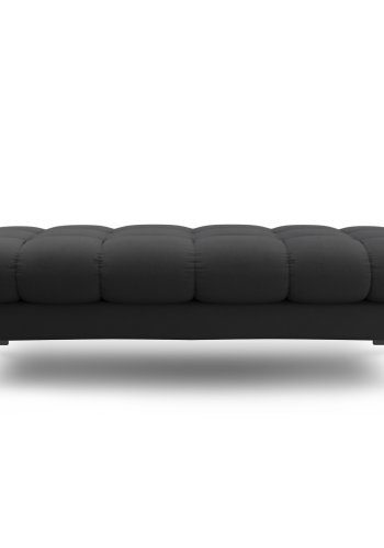 MICADONI Mamaia benk,, 2 seter, rektangulr - antrasittgr stoff og svart metall (62x133x41)