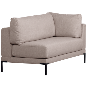 WOOOD Couple spisebnk, hjrne, venstre, m. hynder - natur meleret melange stof og sorte ben