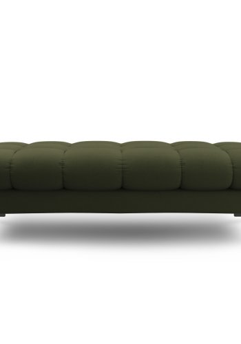 MICADONI Mamaia benk,, 2 seter, rektangulr - grnt stoff og svart metall (62x133x41)