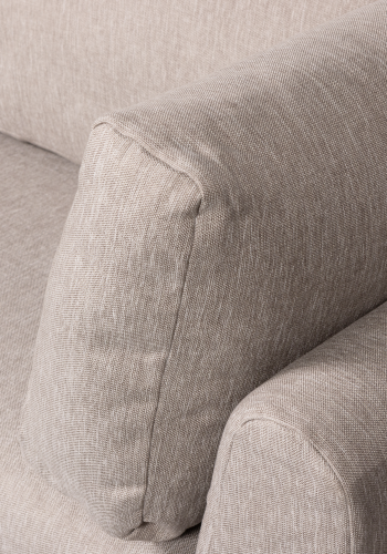 WOOOD Couple spisebnk, hjrne, venstre, m. hynder - natur meleret melange stof og sorte ben