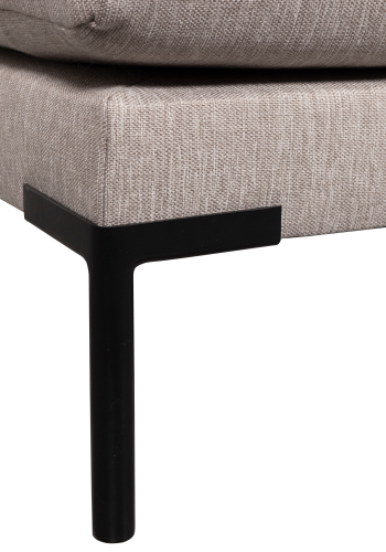 WOOOD Couple spisebnk, hjrne, venstre, m. hynder - natur meleret melange stof og sorte ben