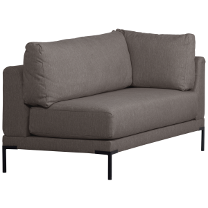 WOOOD Couple spisebnk, hjrne, venstre, m. hynder - gr meleret melange stof og sorte ben