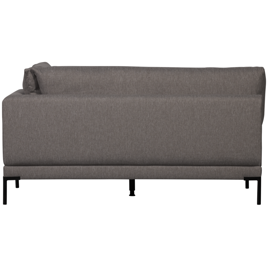 WOOOD Couple spisebnk, hjrne, venstre, m. hynder - gr meleret melange stof og sorte ben