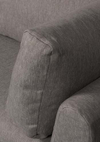 WOOOD Couple spisebnk, hjrne, venstre, m. hynder - gr meleret melange stof og sorte ben