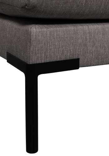 WOOOD Couple spisebnk, hjrne, venstre, m. hynder - gr meleret melange stof og sorte ben