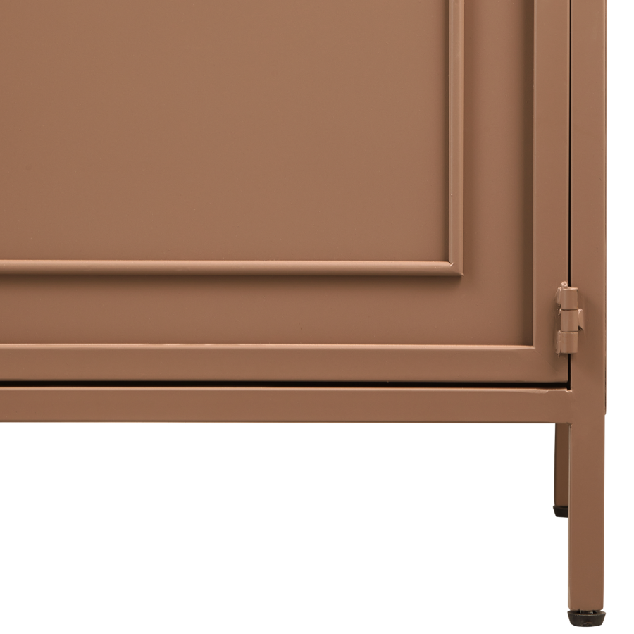 WOOOD Ronja XL vitrineskab, m. 2 lger og 4 hylder - glas og militrbrun metal