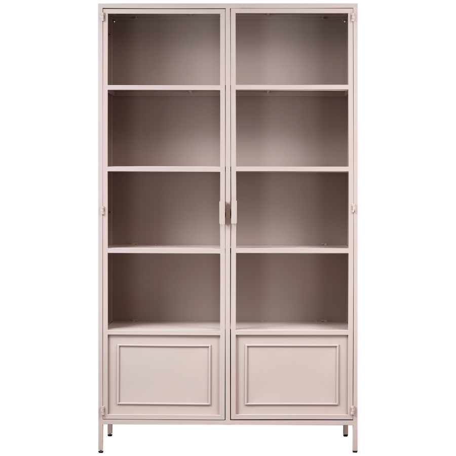 WOOOD Ronja XL vitrineskab, m. 2 lger og 4 hylder - rosa metal