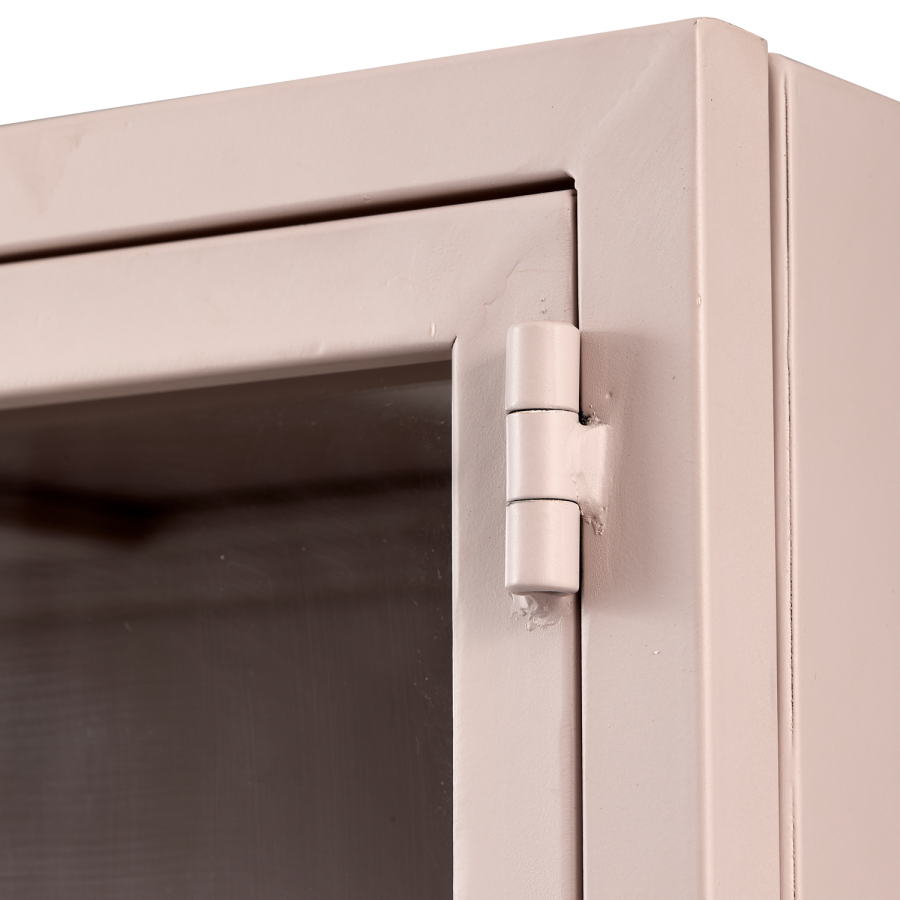 WOOOD Ronja XL vitrineskab, m. 2 lger og 4 hylder - rosa metal