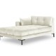 MICADONI Mamaia sjeselong, venstre - beige flyel og svart metall (185x102x75)