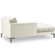 MICADONI Mamaia sjeselong, venstre - beige flyel og svart metall (185x102x75)