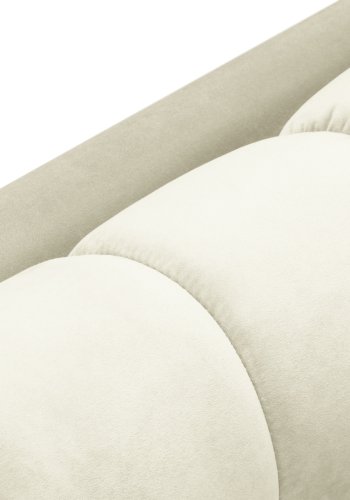 MICADONI Mamaia sjeselong, venstre - beige flyel og svart metall (185x102x75)