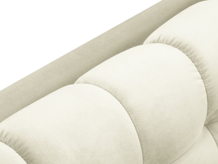 MICADONI Mamaia sjeselong, venstre - beige flyel og svart metall (185x102x75)