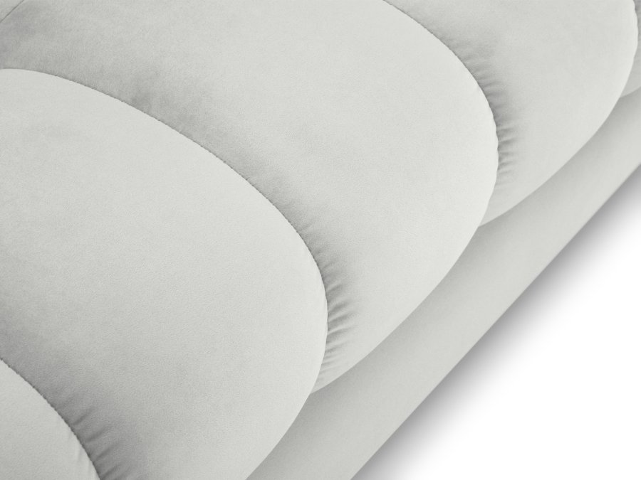 MICADONI Mamaia sjeselong, venstre - slv flyel og svart metall (185x102x75)