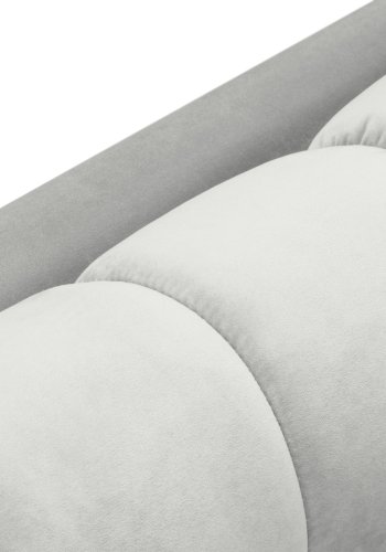 MICADONI Mamaia sjeselong, venstre - slv flyel og svart metall (185x102x75)