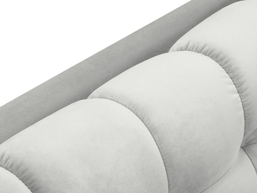 MICADONI Mamaia sjeselong, venstre - slv flyel og svart metall (185x102x75)