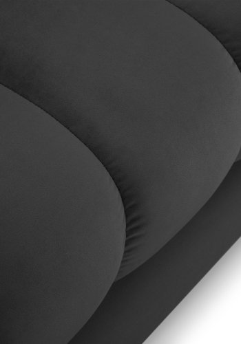 MICADONI Mamaia sjeselong, venstre - antrasittgr flyel og svart metall (185x102x75)