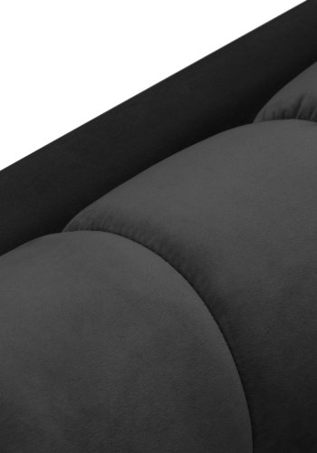 MICADONI Mamaia sjeselong, venstre - antrasittgr flyel og svart metall (185x102x75)