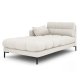 MICADONI Mamaia Chaiselongue, links - beiger Stoff und schwarzes Metall (185x102x75)