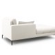 MICADONI Mamaia Chaiselongue, links - beiger Stoff und schwarzes Metall (185x102x75)