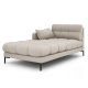 MICADONI Mamaia sjeselong, venstre - beige stoff og svart metall (185x102x75)