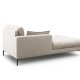 MICADONI Mamaia sjeselong, venstre - beige stoff og svart metall (185x102x75)