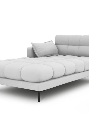 MICADONI Mamaia sjeselong, venstre - grtt stoff og svart metall (185x102x75)