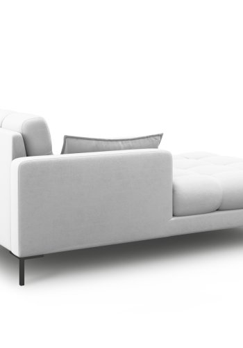 MICADONI Mamaia sjeselong, venstre - grtt stoff og svart metall (185x102x75)