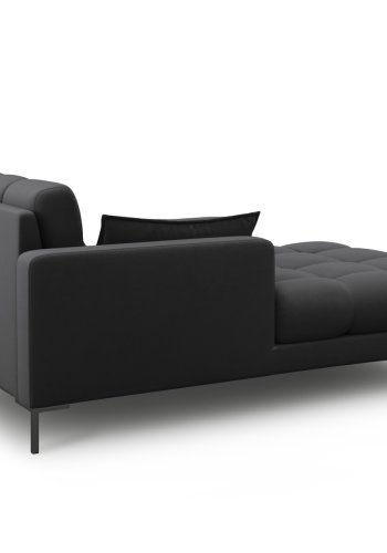 MICADONI Mamaia sjeselong, venstre - antrasittgr stoff og svart metall (185x102x75)