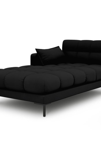 MICADONI Mamaia sjeselong, venstre - svart stoff og svart metall (185x102x75)