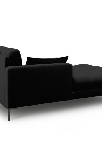 MICADONI Mamaia sjeselong, venstre - svart stoff og svart metall (185x102x75)