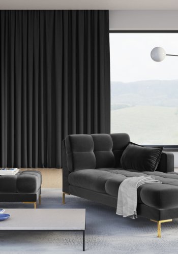 MICADONI Mamaia sjeselong, hyre - antrasittgr flyel og gullmetall (185x102x75)