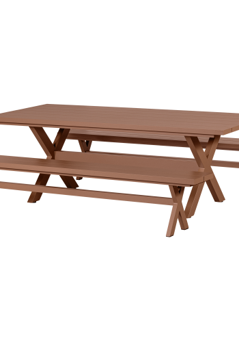 WOOOD DELTA PICKNICK GARDEN bord ALUMINIUM TERRA 220x100CM