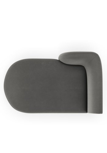 MICADONI Miley sjeselong, venstre - gr flyel og svart plast (150x95x70)