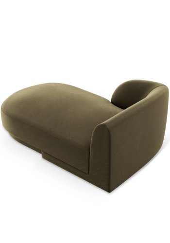 MICADONI Miley sjeselong, venstre - grnn flyel og svart plast (150x95x70)