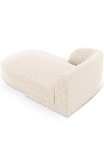 MICADONI Miley sjeselong, venstre - beige chenille og svart plast (150x95x70)