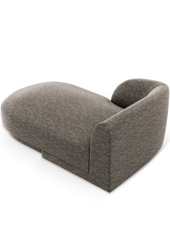 MICADONI Miley sjeselong, venstre - gr chenille og svart plast (150x95x70)