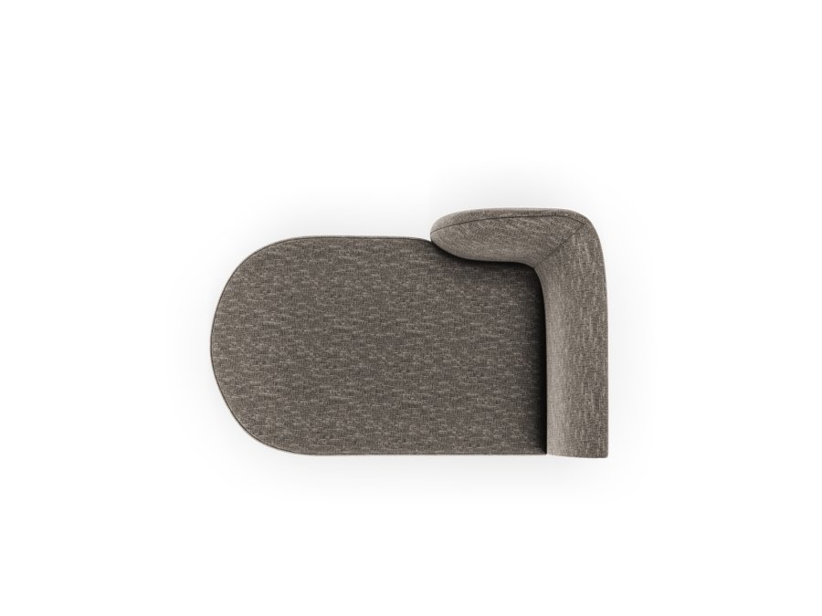 MICADONI Miley sjeselong, venstre - gr chenille og svart plast (150x95x70)