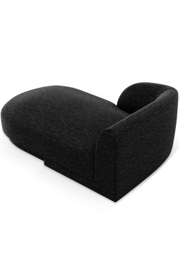 MICADONI Miley sjeselong, venstre - svart chenille og svart plast (150x95x70)